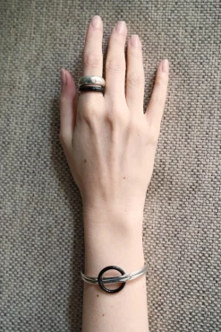 Philippe Audibert Bracelet Ebba Enamel Argente-Noir Best Sale