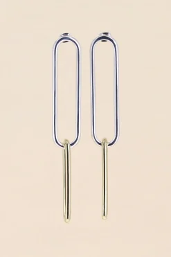 Philippe Audibert Earrings Double Oval Gm Bicolore Outlet