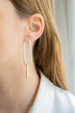 Philippe Audibert Earrings Double Oval Gm Bicolore Outlet
