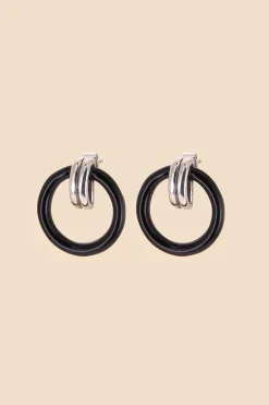Philippe Audibert Earrings Ebba Enamel Argente-Noir Discount