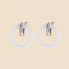 Philippe Audibert Earrings Ebba Enamel Argente-Blanc Clearance