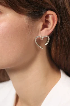 Philippe Audibert Earrings Heart Silver Plated Online