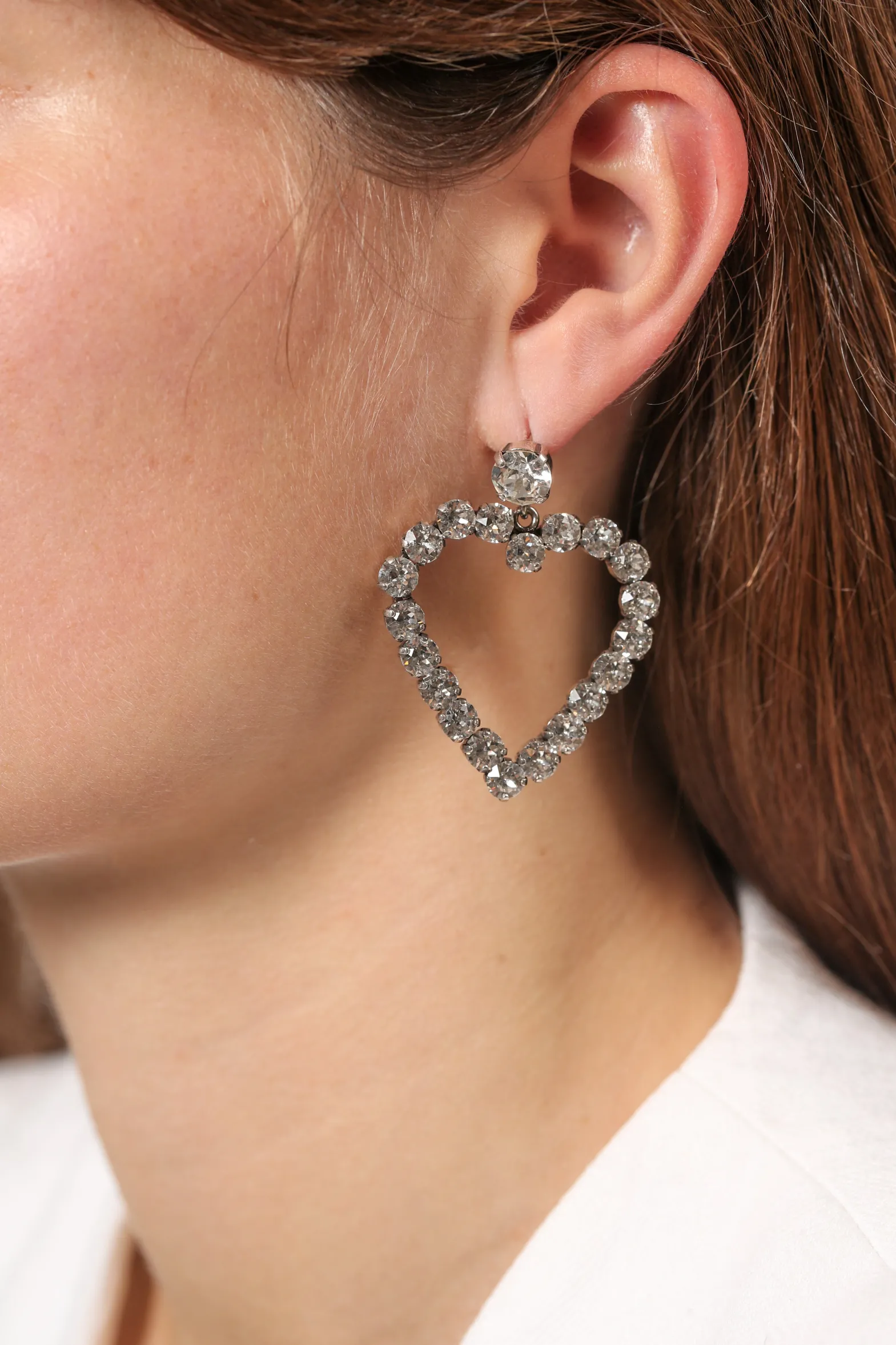 Philippe Audibert Earrings Heart Strass Clearance