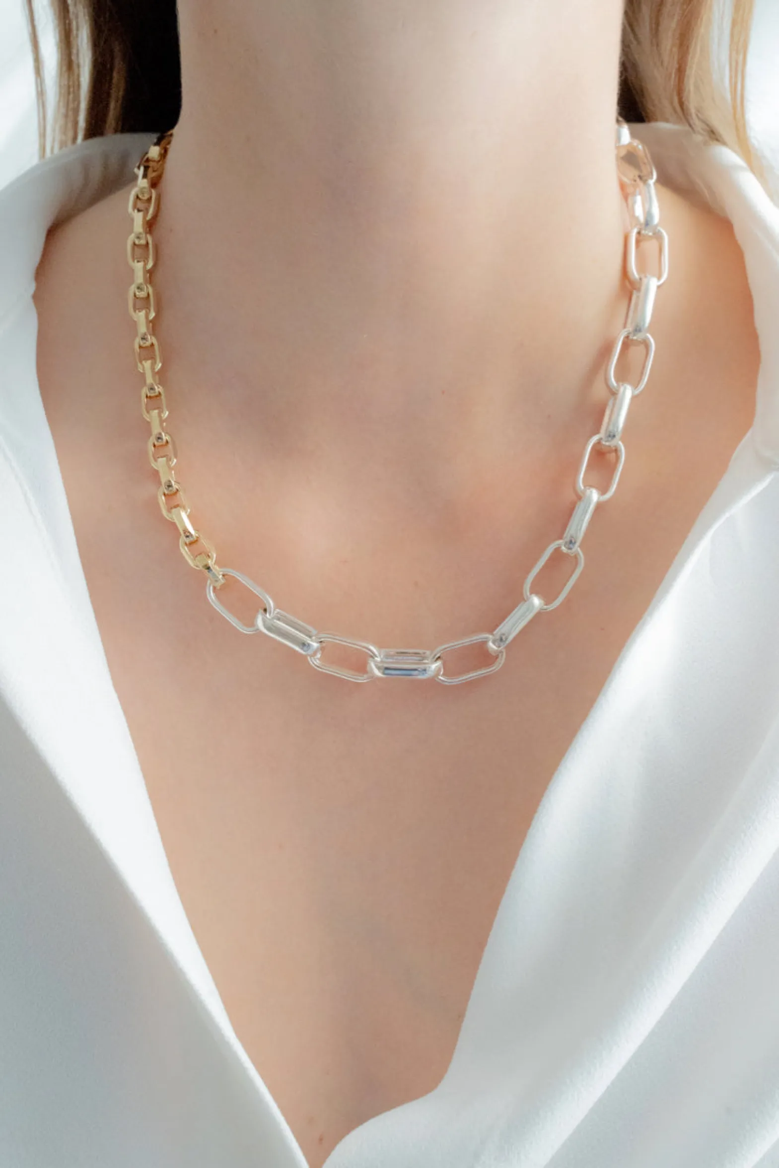 Philippe Audibert Necklace Chain Double Peran Bicolore Sale