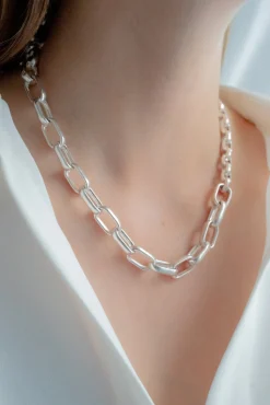 Philippe Audibert Necklace Chain Double Peran Argente Outlet