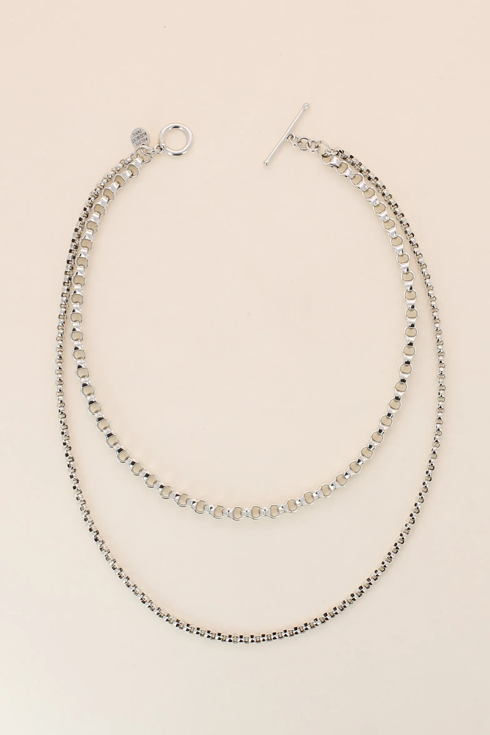Philippe Audibert Necklace Virgil Double Argente Discount