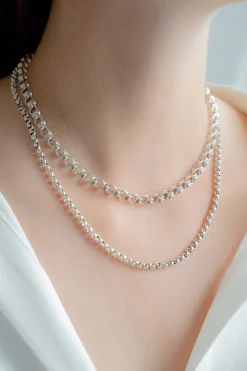 Philippe Audibert Necklace Virgil Double Argente Discount