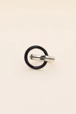 Philippe Audibert Ring Ebba Enamel Argente-Noir Best Sale