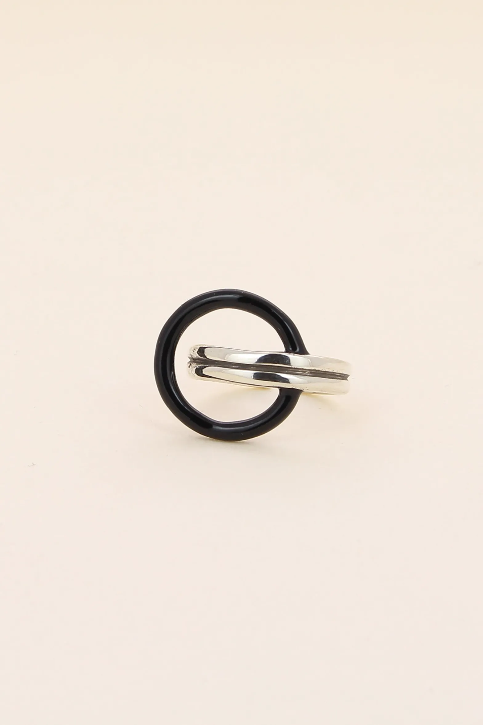 Philippe Audibert Ring Ebba Enamel Argente-Noir Best Sale