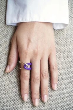Philippe Audibert Ring Rick Enamel Argente-Violet Store