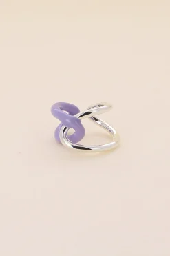 Philippe Audibert Ring Rick Enamel Argente-Parme Flash Sale
