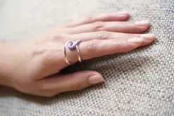 Philippe Audibert Ring Rick Enamel Argente-Parme New