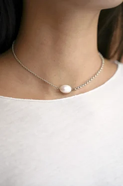 Philippe Audibert Short Necklace Nava Pearl Argente Flash Sale