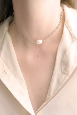Philippe Audibert Short Necklace Nava Pearl Argente Flash Sale